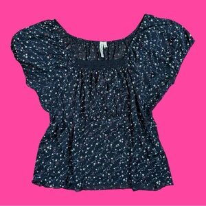 Floral mesh babydoll top